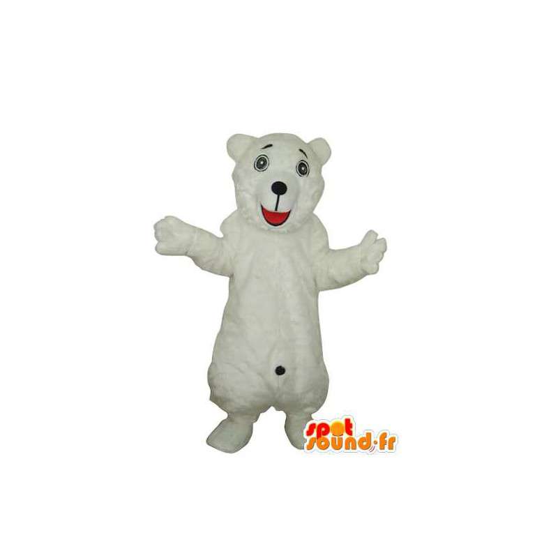 Maskot hvit bamse - bære drakt - MASFR004223 - bjørn Mascot