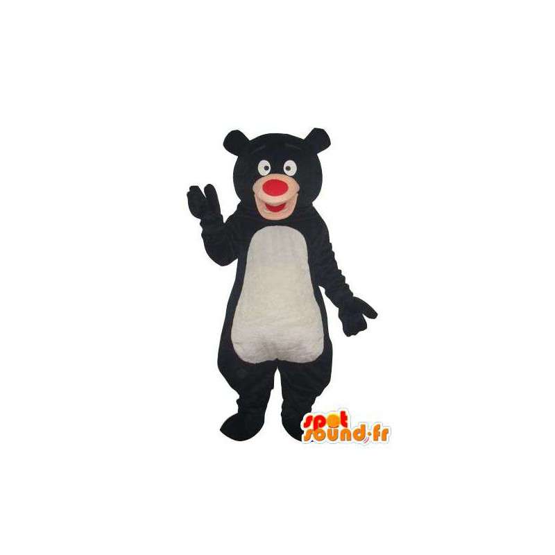Mascot schwarz und weiß Teddybär - tragen Kostüm - MASFR004229 - Bär Maskottchen
