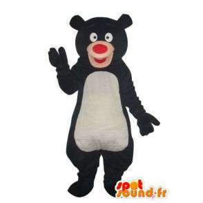 Mascotte d'ours noir et blanc en peluche - déguisement ours - MASFR004229 - Mascotte d'ours