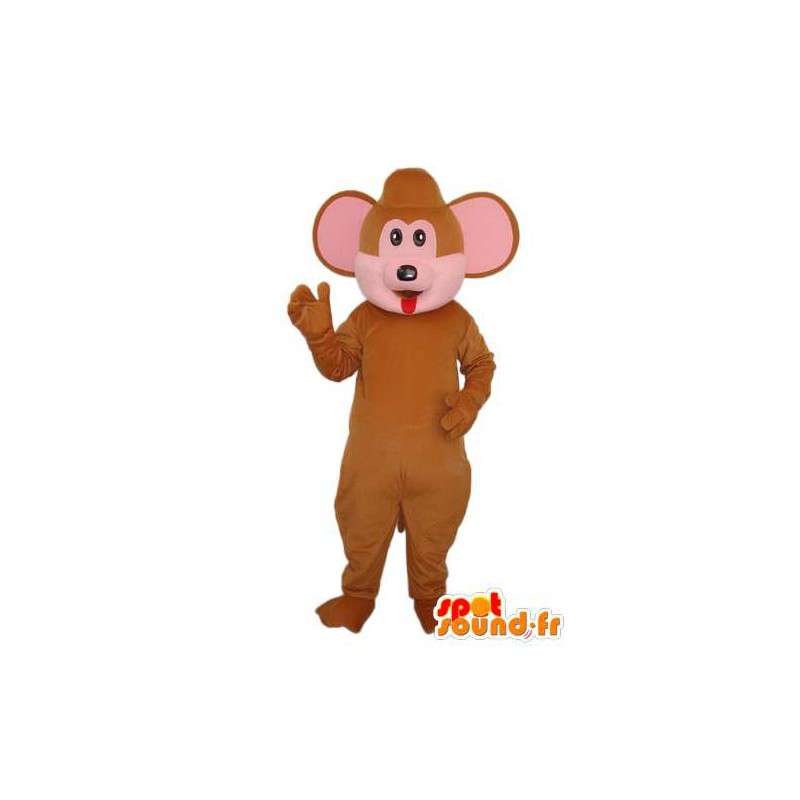 Hiiri maskotti ruskea ja vaaleanpunainen - hiiri puku - MASFR004233 - hiiri Mascot