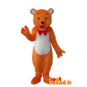 Laranja e mascote de cor branca urso de pelúcia  - MASFR004238 - mascote do urso