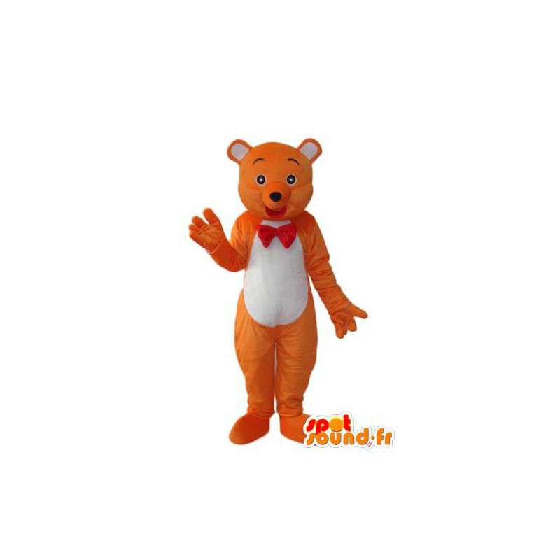 Orange og hvid bamse maskot - Spotsound maskot Orange og hvid bamse maskot - Spotsound maskot