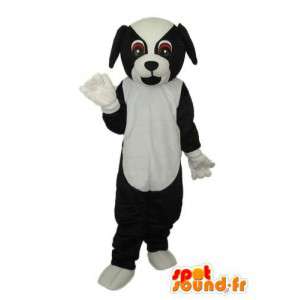 Mascotte de chien blanc noir - déguisement de chien en peluche - MASFR004246 - Mascottes de chien
