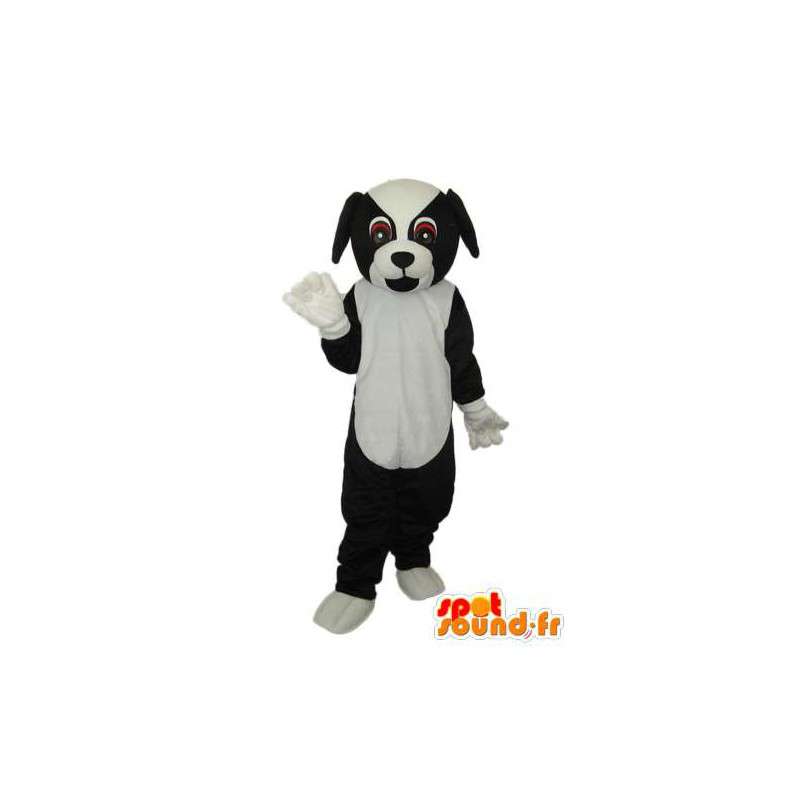 Sort hvid hundemaskot - plys hundedragt - Spotsound maskot