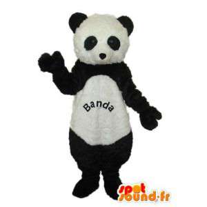 Mascotte de panda en peluche noir et blanc — accoutrement panda  - MASFR004249 - Mascotte de pandas