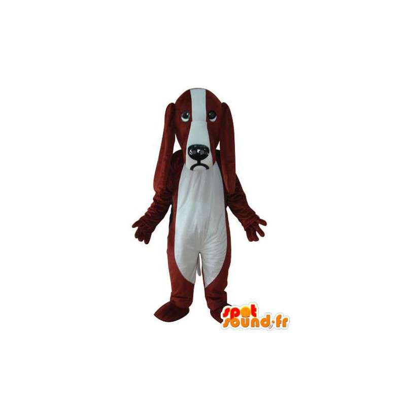 Mascotte del cane marrone e bianco - costume cane  - MASFR004255 - Mascotte cane