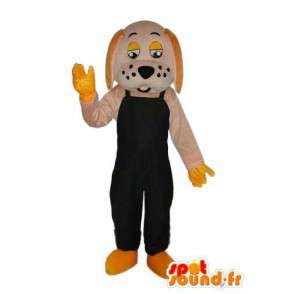 Hnědý pes kostým - černé kalhoty s náprsenkou - MASFR004260 - psí Maskoti