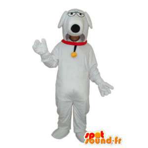 Cão branco mascote velho Unido - terno cão - MASFR004261 - Mascotes cão