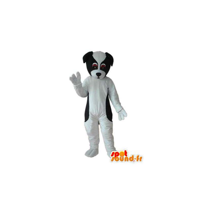 plys sort hvid hundedragt - hundetøj - Spotsound maskot