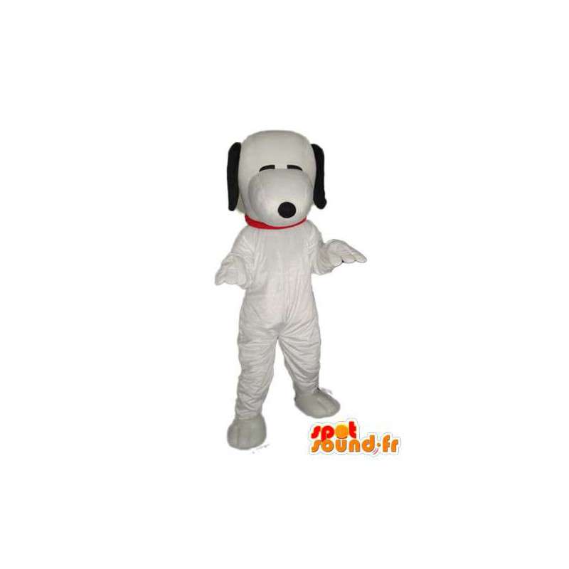 Plain white dog costume - black ears - MASFR004268 - Dog mascots