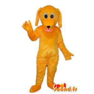 Plys gul hundemaskot - hundedragt - Spotsound maskot
