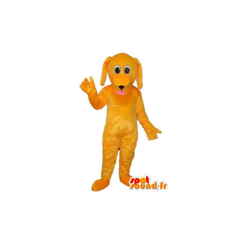 Plys gul hundemaskot - hundedragt - Spotsound maskot