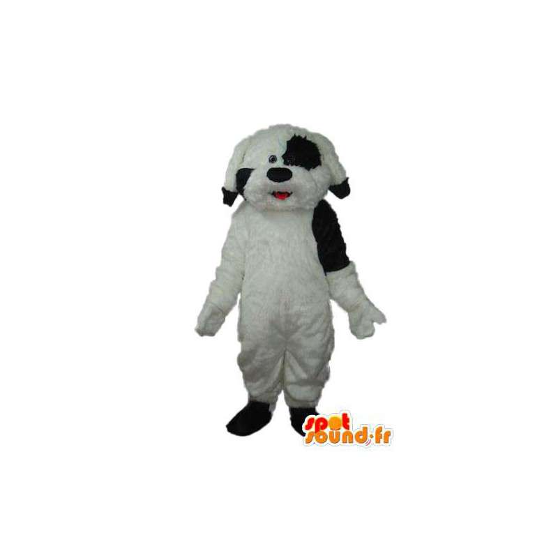 Peittää valkoinen ja musta koira - koira maskotti - MASFR004273 - koira Maskotteja