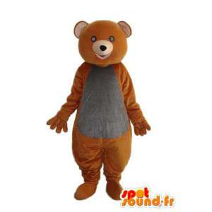 Mascotte d'ours en peluche marron et gris - MASFR004280 - Mascotte d'ours