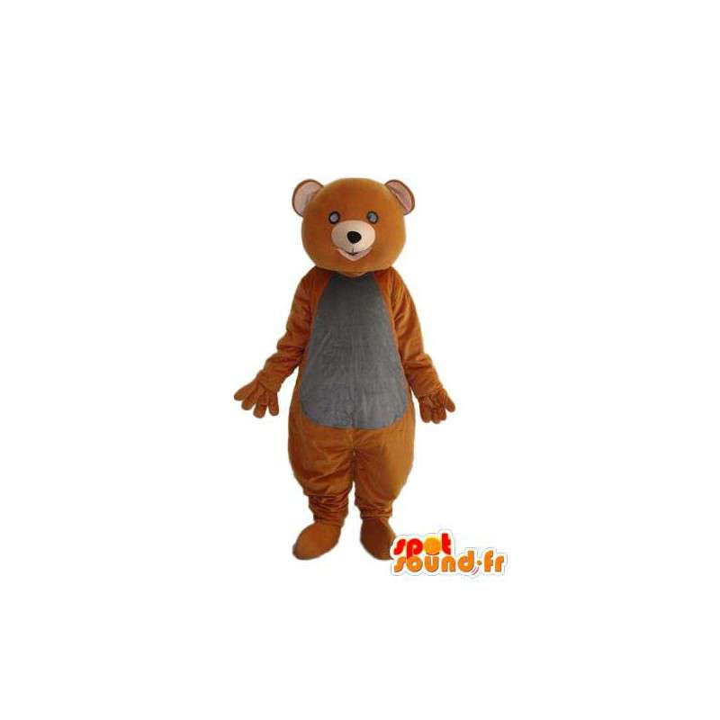Mascot Teddybär braun und grau - MASFR004280 - Bär Maskottchen