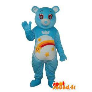 Blauwe muis mascotte hemel - regenboog lucht en sterpatronen  - MASFR004283 - Mouse Mascot