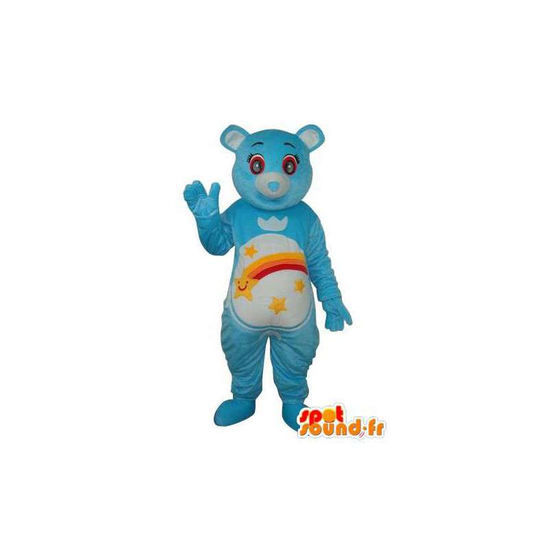 Blauwe muis mascotte hemel - regenboog lucht en sterpatronen  - MASFR004283 - Mouse Mascot
