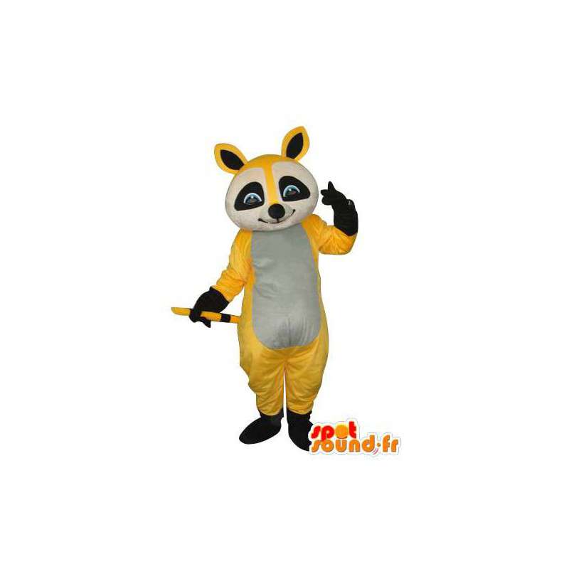 Bear maskot gul grå sort - Bear kostume - Spotsound maskot