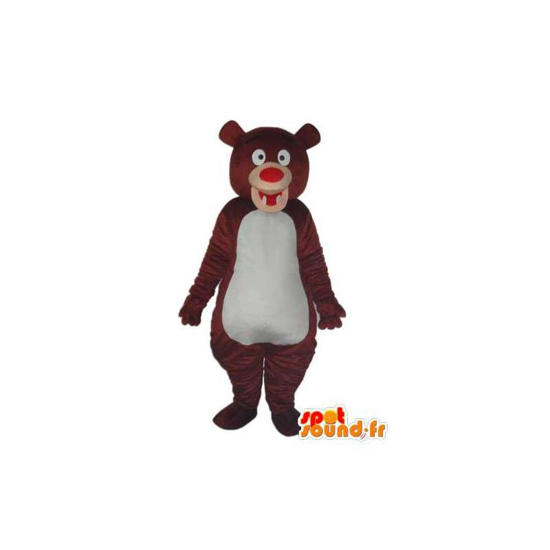 クマのマスコットブラウンホワイト-クマのコスチューム-MASFR004296-クマのマスコット