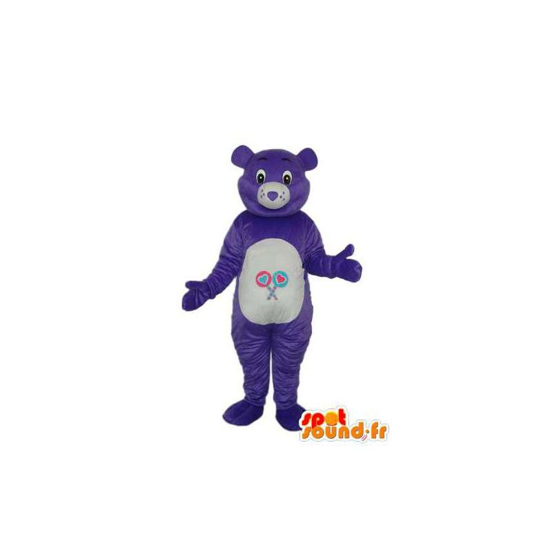 Bear valkoinen sininen Pehmo puku  - MASFR004300 - Bear Mascot