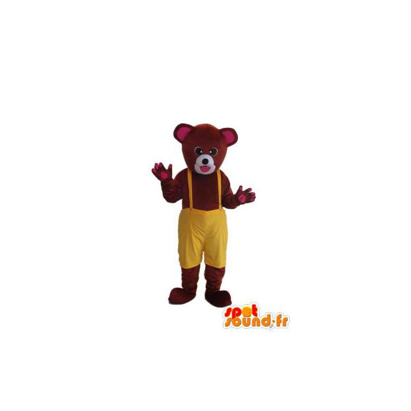 Pequeno urso mascote de peluche marrom - accoutrement urso - MASFR004306 - mascote do urso