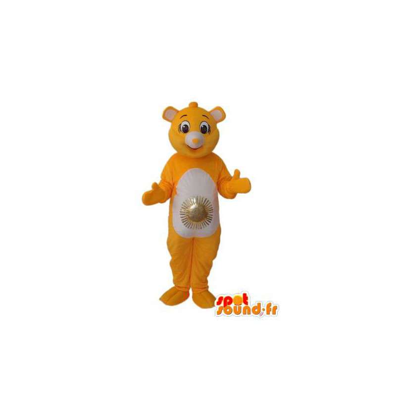 Lille gul og hvid bjørnemaskot - Bear kostume - Spotsound maskot