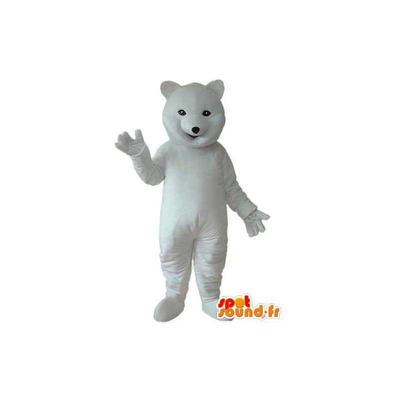 Mascotte effen witte beren - teddybeer kostuum - MASFR004323 - Bear Mascot