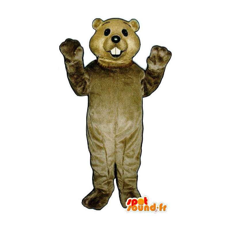 Wit bruin muiskostuum - Mouse Costume - Muis mascotte - MASFR004326 - SpotSound.fr
