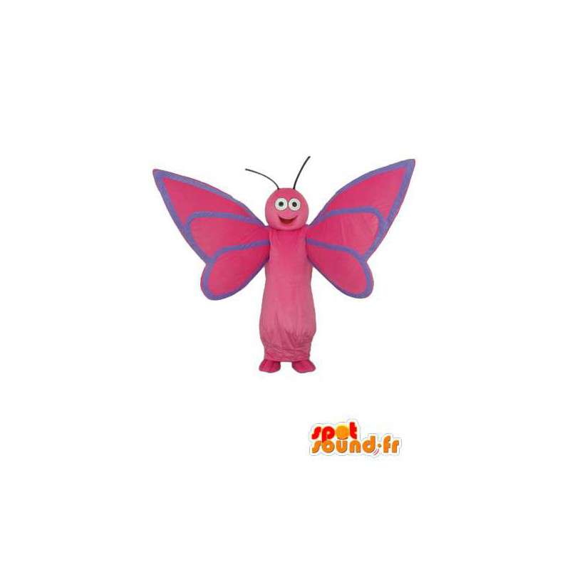 Rosa trollsländmaskot - Dragonfly-kostym - Spotsound maskot