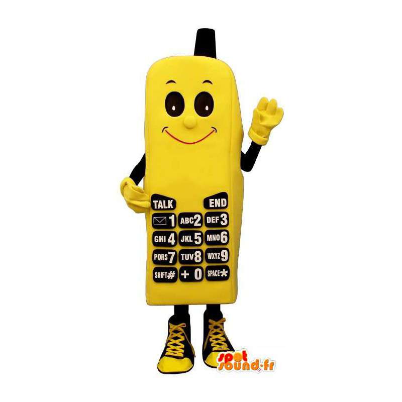 Mascotte de téléphone jaune - Déguisement multiples tailles - MASFR004371 - Mascottes de téléphones