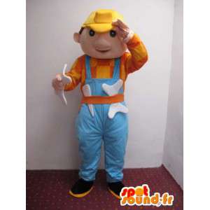 Mascot Bob the Builder - edificio de personaje de dibujos animados - MASFR004403 - Personajes famosos de mascotas