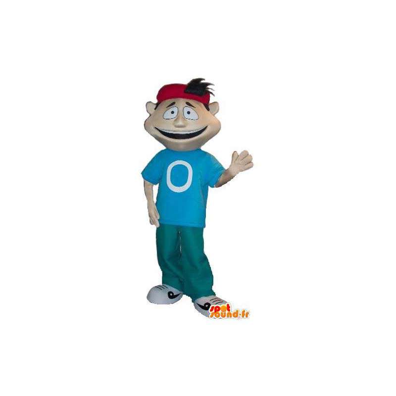 Mascotte jonge jongen met een rode dop - MASFR004502 - Mascottes Boys and Girls