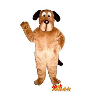 Hund Maskottchen beige Brille. Hundekostüm - MASFR004504 - Hund-Maskottchen
