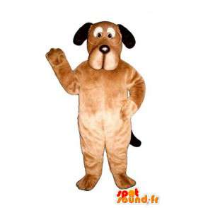 Beige hond mascotte bril. Dog Costume - MASFR004504 - Dog Mascottes