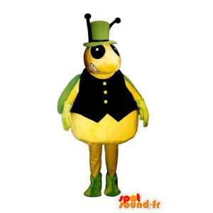 Kæmpe gul og grøn bien maskot. Bi kostume - Spotsound maskot
