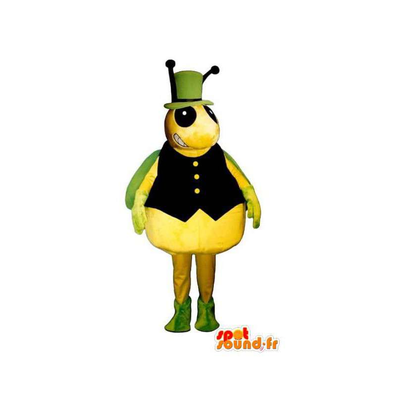 Jätte gul och grön bi maskot. Bi kostym - Spotsound maskot