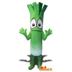 Mascot gigante porro verde e bianco. Porro Costume - MASFR004535 - Mascotte di verdure