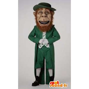 Grøn og hvid irsk alfemaskot - Spotsound maskot