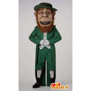 Irish leprechaun mascot green and white - MASFR004538 - Christmas mascots