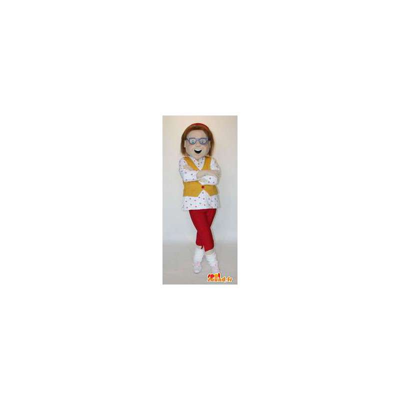 Mascot donna con gli occhiali. Donna costume - MASFR004557 - Donna di mascotte