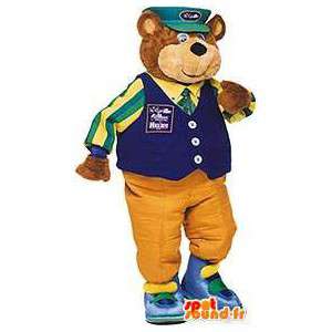 Bear mascotte gekleed als een factor. factor Costume - MASFR004563 - Bear Mascot