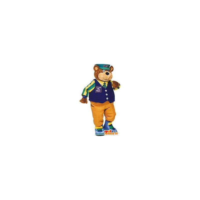 Orso mascotte vestita fattore. Fattore di Costume - MASFR004563 - Mascotte orso