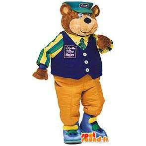 Bear maskot klædt som en postbud. Postbudskostume - Spotsound