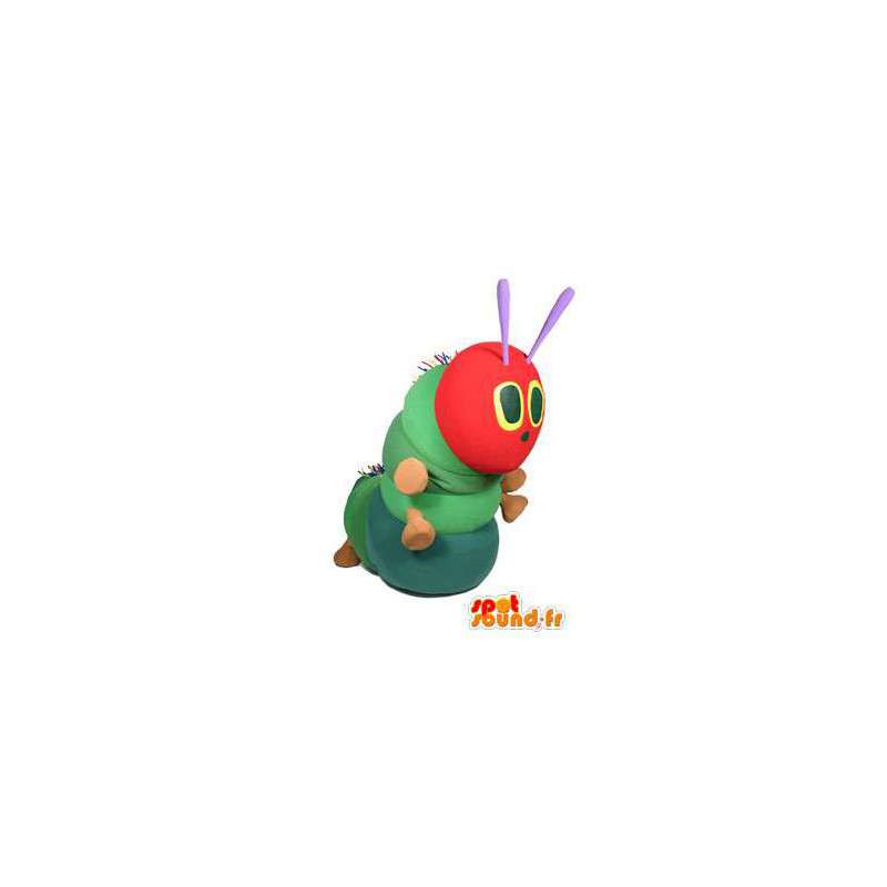 Verde mascote e lagarta vermelho. traje lagarta - MASFR004574 - mascotes Insect