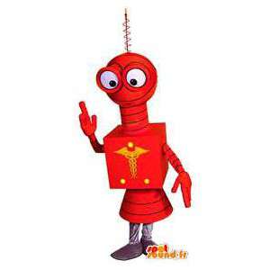 Rød robot maskot. Rød robot kostume - Spotsound maskot