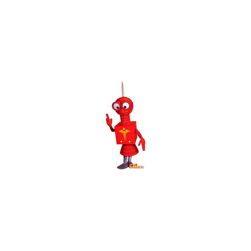 Red robot mascot. Red robot costume - MASFR004595 - Mascots of Robots