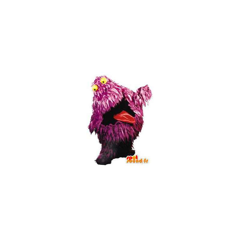 Paarse monster mascotte met gele ogen - MASFR004611 - mascottes monsters