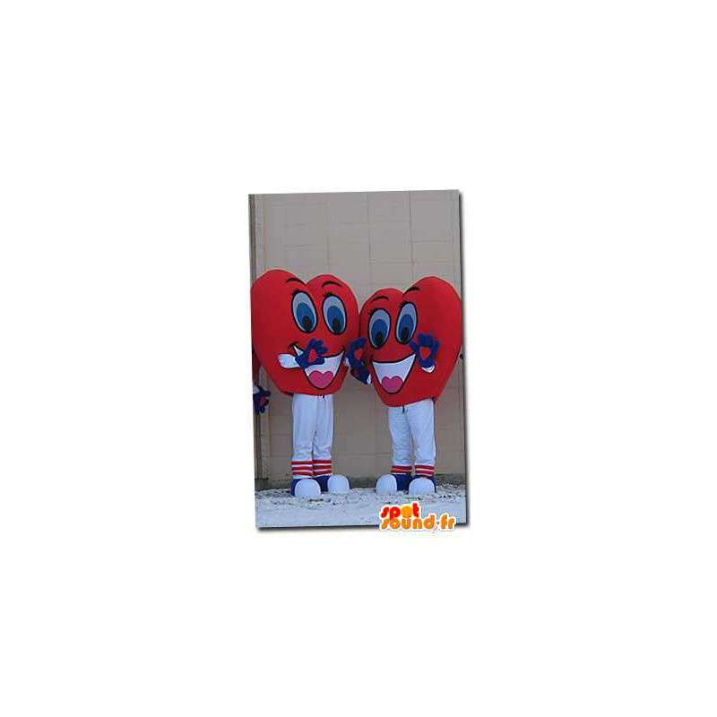 Mascotte a forma di cuore. Pacco di 2 cuore costumi - MASFR004615 - Mascotte non classificati