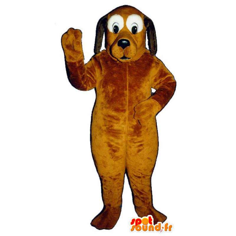 Orange Dog Mascot, svart og hvitt. Dog Costume - MASFR004624 - Dog Maskoter