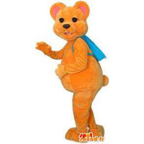 Mascotte d'ours orange. Costume d'ours orange - MASFR004636 - Mascotte d'ours